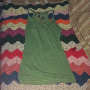 A green tank top